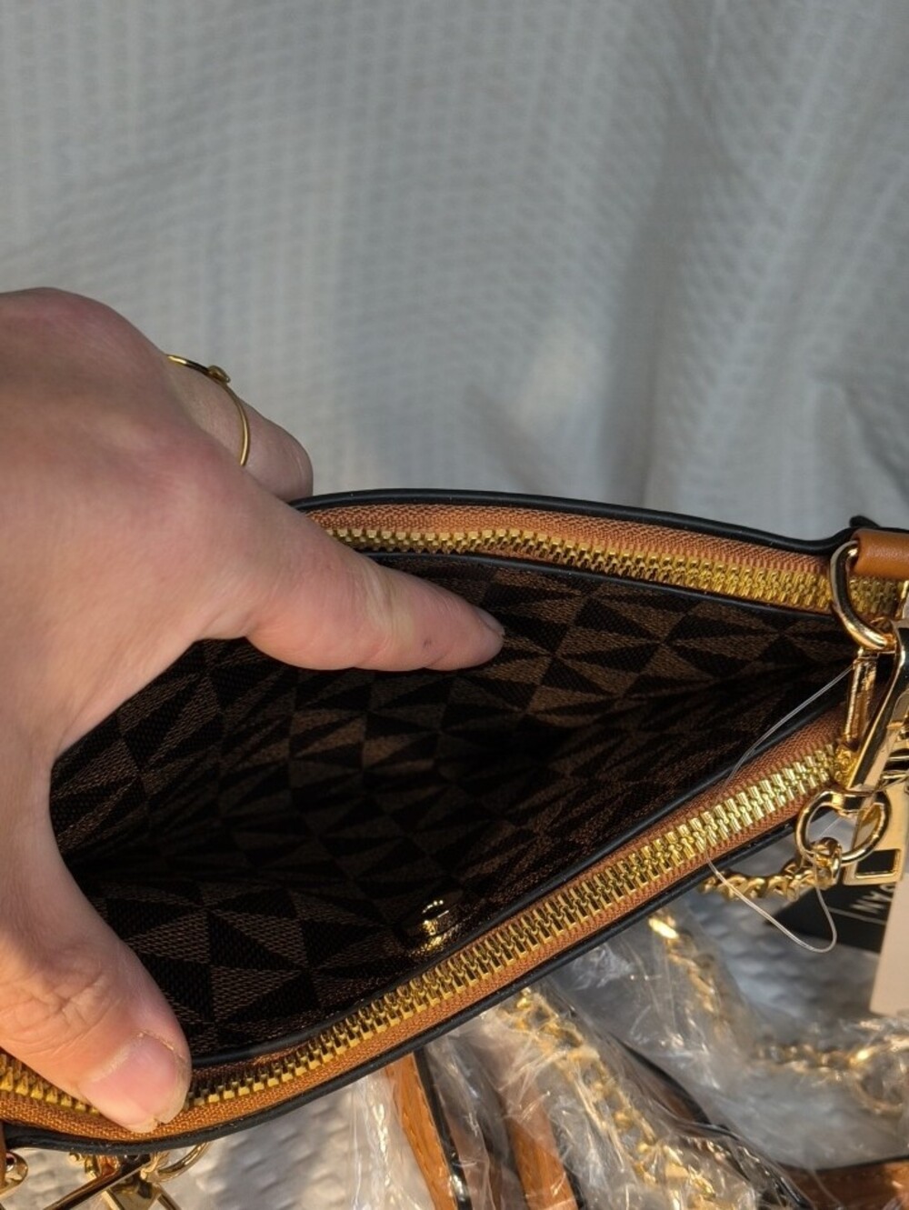 Atrie Brown Patterned Crossbody Bag NWT - Picture 7 of 10